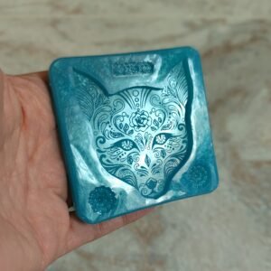 Stampo Gatto con decori 6 cm in siicone per creazioni in resina, gesso e paste polimeriche