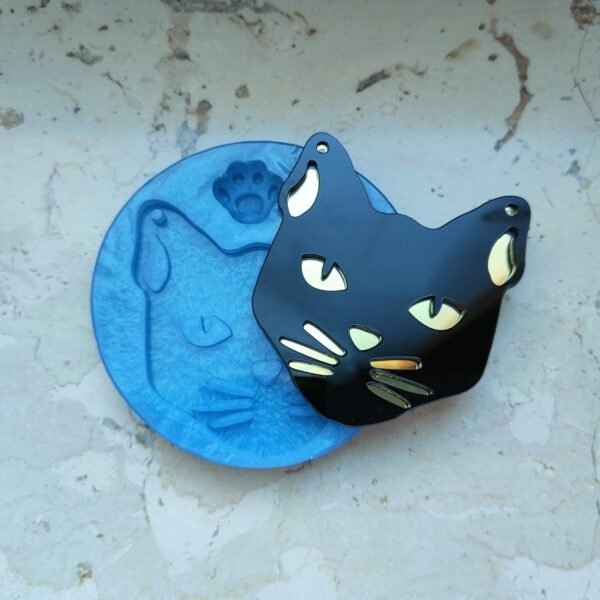 Stampo Pantera 7x8 cm in silicone per creazioni in resina, gesso, sapone, cera e paste polimeriche - immagine 6
