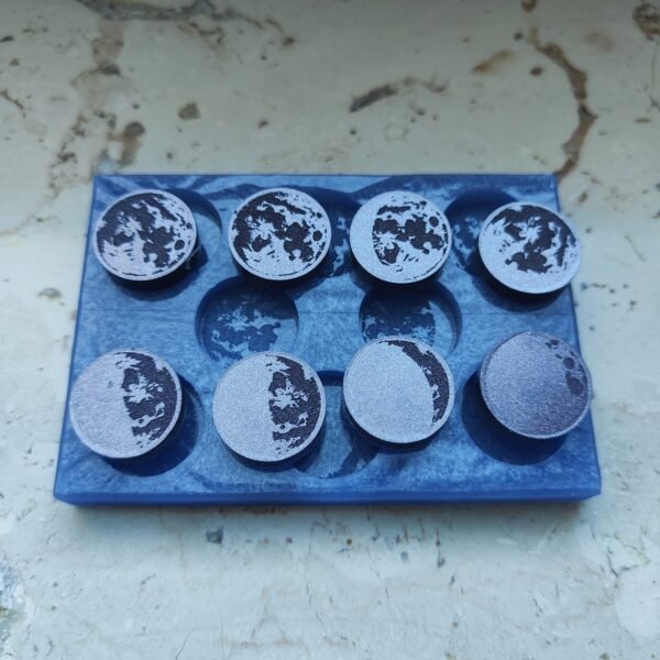 Stampo Fasi Lunari 2 CM in silicone per creazioni in resina, cera, paste polimeriche e gesso - immagine 6