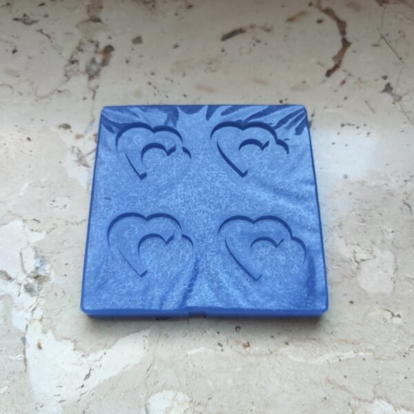 Stampo Cuore doppio 3CM 4pz in silicone per creazioni in resina, gesso, sapone, cera e paste polimeriche - immagine 2