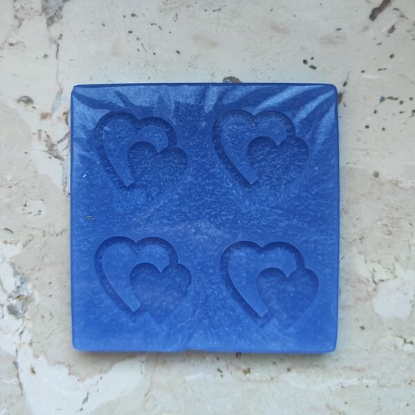 Stampo Cuore doppio 3CM 4pz in silicone per creazioni in resina, gesso, sapone, cera e paste polimeriche - immagine 3