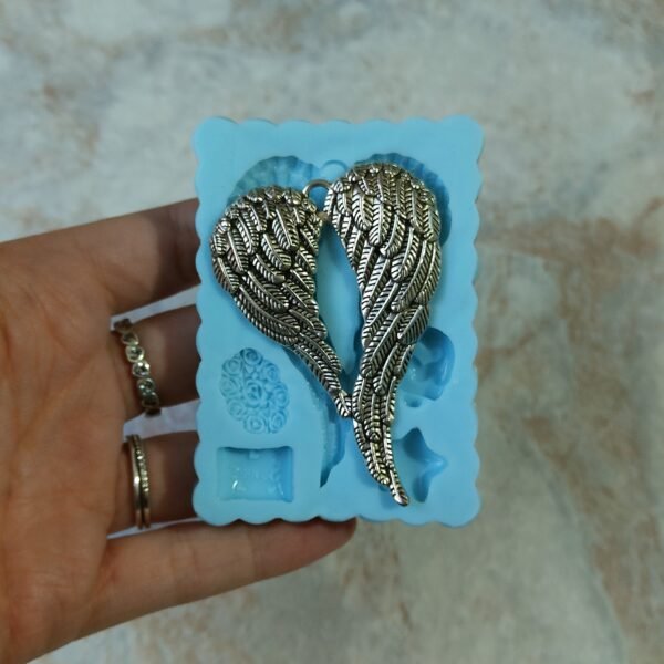 Stampo Ali Angelo 4x7cm in silicone per creazioni in resina, gesso, sapone, cera e paste polimeriche