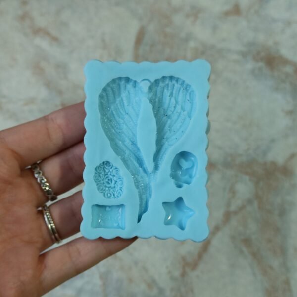Stampo Ali Angelo 4x7cm in silicone per creazioni in resina, gesso, sapone, cera e paste polimeriche - immagine 7
