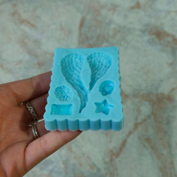 Stampo Ali Angelo 4x7cm in silicone per creazioni in resina, gesso, sapone, cera e paste polimeriche - immagine 8