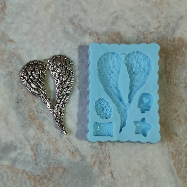Stampo Ali Angelo 4x7cm in silicone per creazioni in resina, gesso, sapone, cera e paste polimeriche - immagine 9