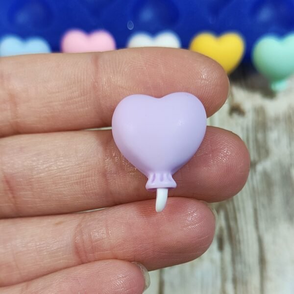 Stampo Palloncini Cuore 6pz 2CM in silicone per creazioni in resina, gesso, paste polimeriche, sapone e cera - immagine 5
