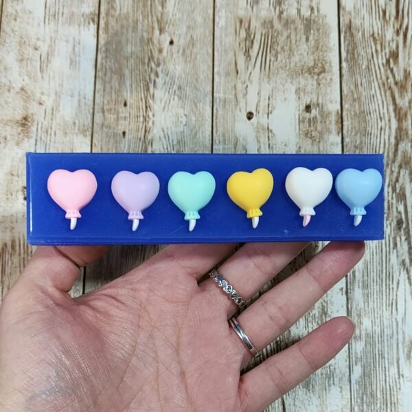 Stampo Palloncini Cuore 6pz 2CM in silicone per creazioni in resina, gesso, paste polimeriche, sapone e cera - immagine 7