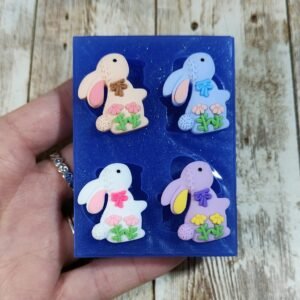 Stampo Conigli 4pz 3CM in silicone per creazioni in resina, gesso, paste polimeriche, cera e sapone