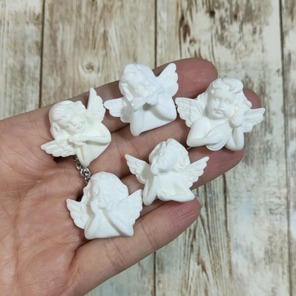 Stampo Angioletti Putti 5pcs 3cm in silicone per creazioni in resina, gesso, cera, sapone e paste polimeriche - immagine 4