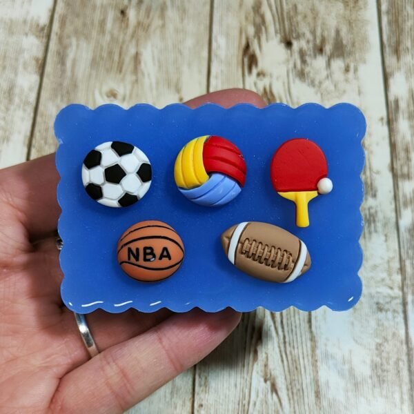 Stampo Palle Sport vari 2CM 5pz in silicone per creazioni in resina, gesso, sapone, cera e paste polimeriche