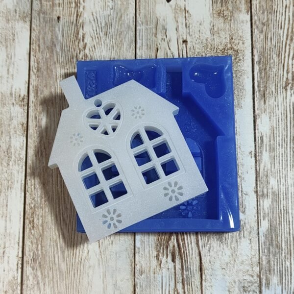 Stampo Casetta con finestre 7x8 CM per creazioni in resina, gesso, sapone, cera e paste polimeriche - immagine 5