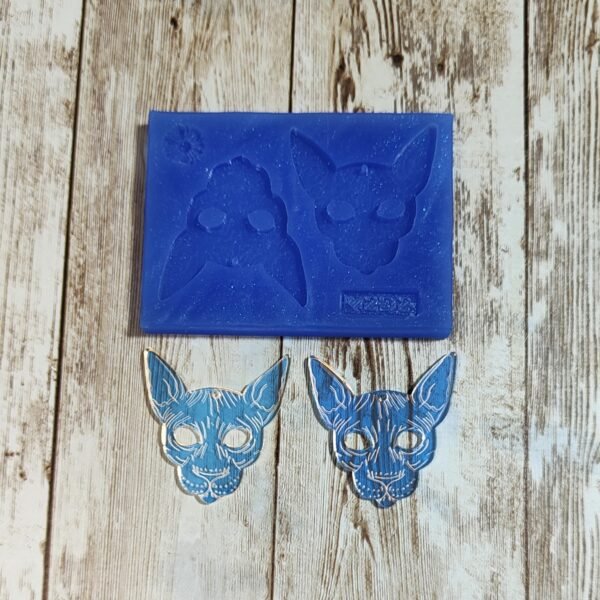 Stampo Gatto Sfinge 5cm 2pz in silicone per creazioni in resina, gesso, sapone, cera e paste polimeriche - immagine 4