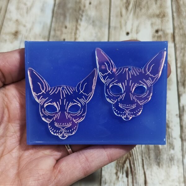 Stampo Gatto Sfinge 5cm 2pz in silicone per creazioni in resina, gesso, sapone, cera e paste polimeriche - immagine 7