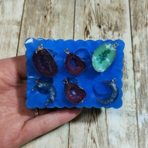 Stampo Geodi Druzy 6pz 2cm in silicone per creazioni in resina, gesso, sapone, cera e paste polimeriche