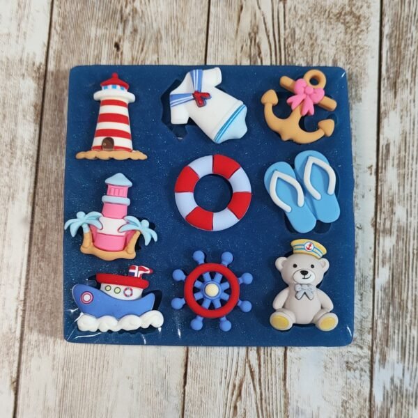Stampo Set Bebè Giochi estivi in silicone 9pz 2-3 cm per creazioni in resina, gesso, sapone, cera e paste polimeriche - immagine 3