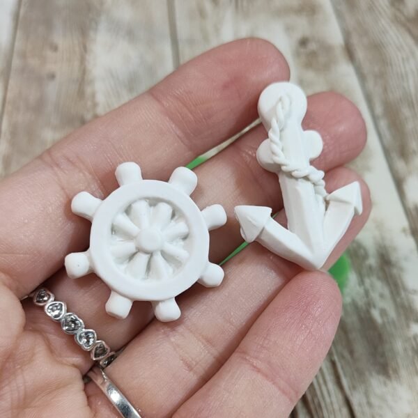 Stampo Ancora e Timone in silicone per creazioni in resina, gesso, sapone, cera e paste polimeriche - immagine 6