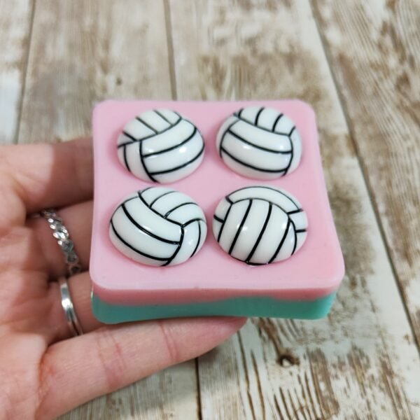 Stampo Palla da Pallavolo 4pz 2cm in silicone per creazioni in resina, gesso, sapone, cera e paste polimeriche - immagine 7