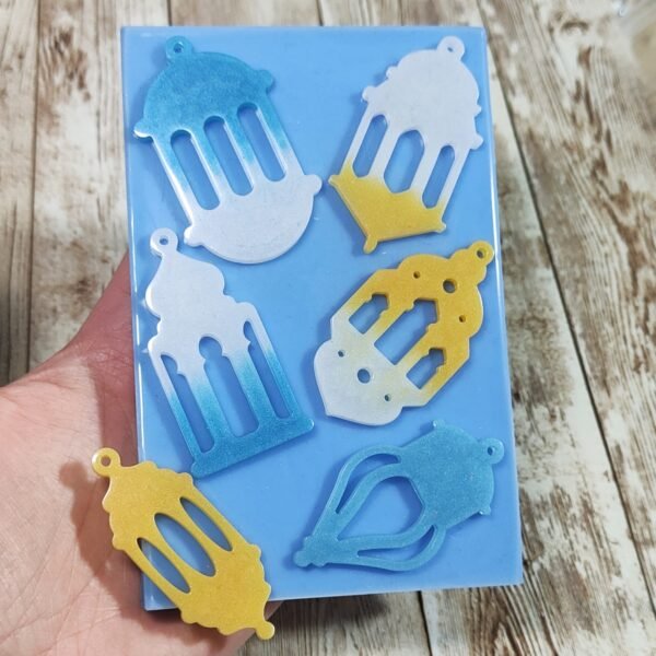 Stampo Lanterne 6pz 6x3cm in silicone per creazioni in resina, gesso, sapone, cera e paste polimeriche