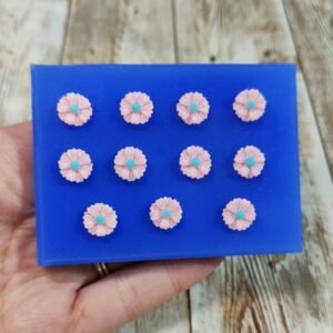 Stampo Margherite mini 11pz 1cm in silicone per creazioni in resina, gesso, cera, sapone e paste polimeriche