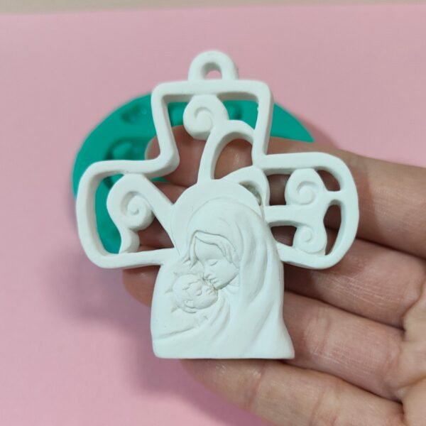 Stampo Croce Natività in silicone 7cm per creazioni in resina, gesso, sapone, cera e paste polimeriche