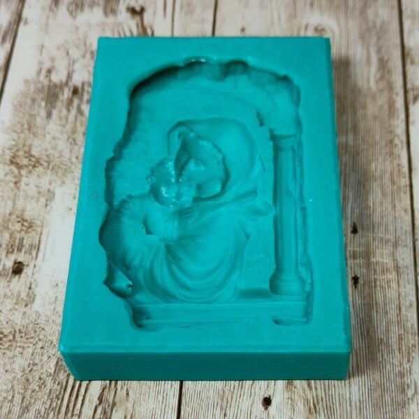 Stampo Natività su colonna 5x8 CM in silicone per creazioni in resina, gesso, paste polimeriche, sapone e cera - immagine 3