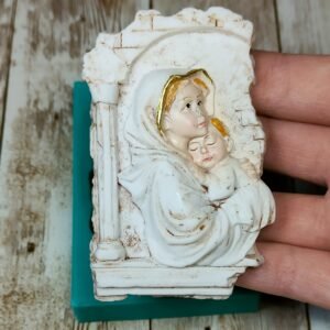 Stampo Natività su colonna 5x8 CM in silicone per creazioni in resina, gesso, paste polimeriche, sapone e cera