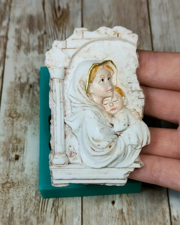 Stampo Natività su colonna 5x8 CM in silicone per creazioni in resina, gesso, paste polimeriche, sapone e cera