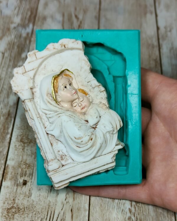 Stampo Natività su colonna 5x8 CM in silicone per creazioni in resina, gesso, paste polimeriche, sapone e cera - immagine 7