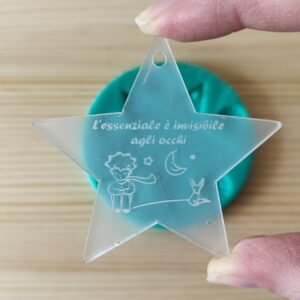 Stampo in silicone Frase Piccolo Principe L'essenziale è invisibile agli occhi, per creazioni in resina e gesso