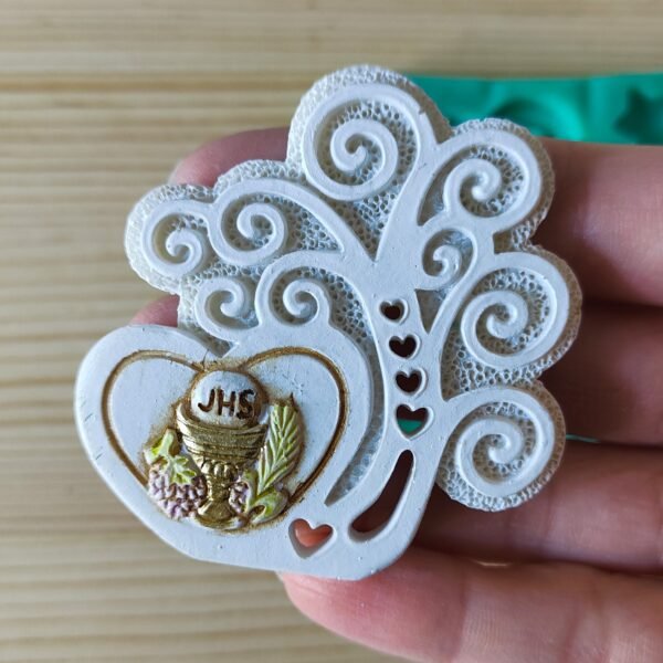 Stampo Albero della vita Comunione in silicone per creazioni in resina, gesso, sapone, paste polimeriche e cera - immagine 11