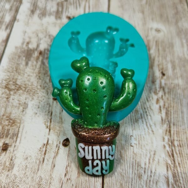 Stampo Cactus pianta grassa con frase in silicone 5cm per creazioni in resina, gesso, sapone, cera e paste polimeriche - immagine 4