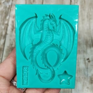 Stampo Drago con ali in silicone 7x5cm per creazioni in resina e fimo