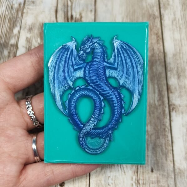 Stampo Drago con ali in silicone 7x5cm per creazioni in resina e fimo - immagine 8