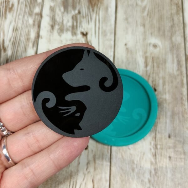 Stampo Cane e Gatto Yin e Yang in silicone 5cm per creazioni in resina, gesso, paste polimeriche, sapone e cera