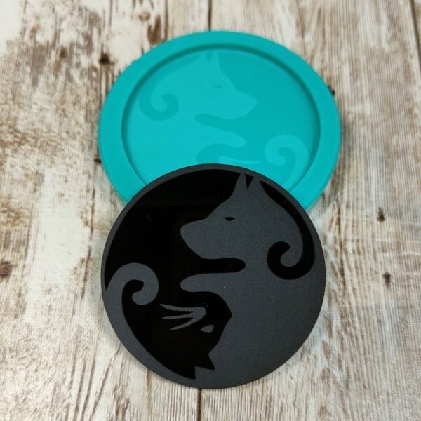 Stampo Cane e Gatto Yin e Yang in silicone 5cm per creazioni in resina, gesso, paste polimeriche, sapone e cera - immagine 5