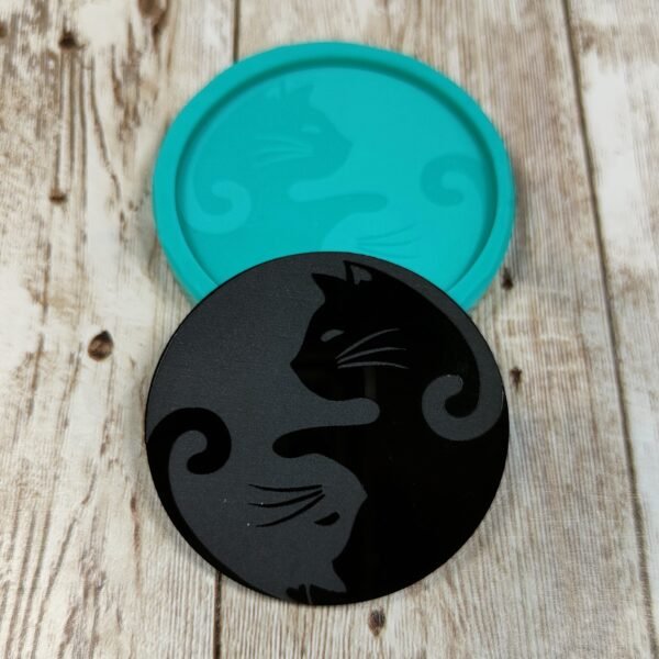Stampo Gatti Yin e Yang in silicone 5CM per creazioni in resina, gesso, paste polimeriche, sapone e cera - immagine 5