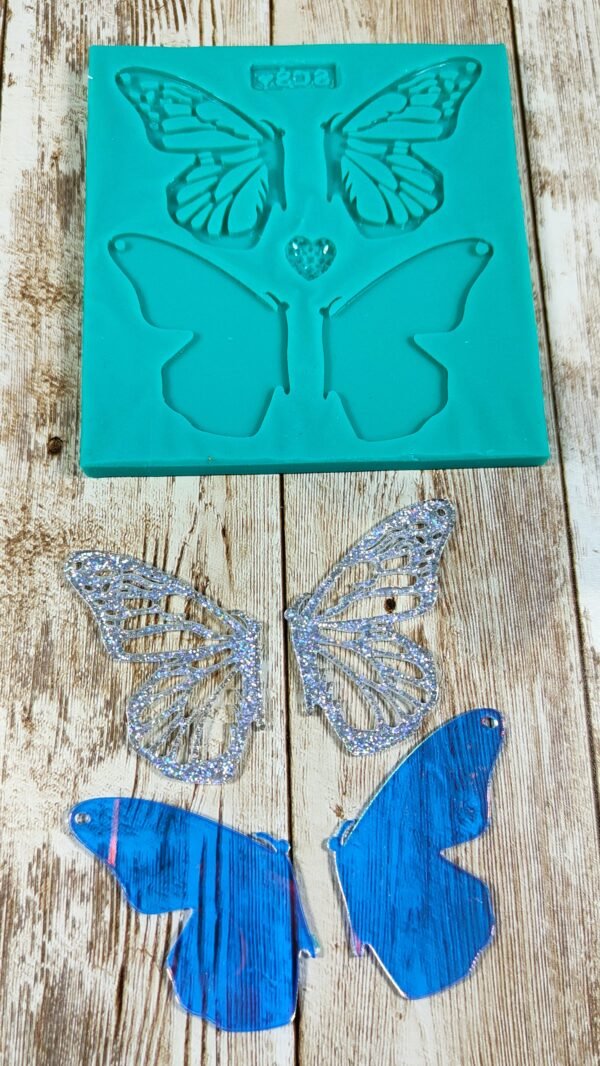 Stampo Farfalla Speculare in silicone 5cm 4pz per creazioni in resina, gesso, paste polimeriche, sapone e cera - immagine 10