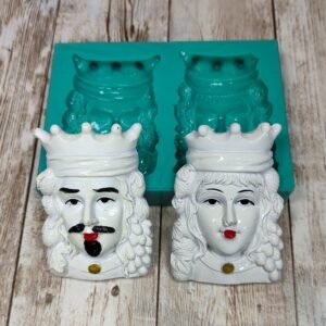 Stampo Teste di Moro Siciliani Donna e Uomo per creazioni in resina, gesso, paste polimeriche, sapone e cera