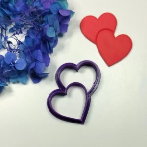 Taglierina Cuore Doppio per paste polimeriche - Strumenti per argilla polimerica - Taglierina per orecchini - Taglierina per argilla