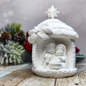 Stampo Presepe Capanna 3D in silicone 6x9 cm per creazioni in resina, gesso, paste polimeriche, sapone e cera
