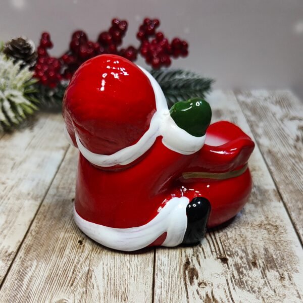Stampo Babbo Natale portacandele in silicone 9x7x8cm per creazioni in resina, gesso, paste polimeriche, sapone e cera - immagine 5