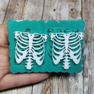 Stampo Gabbia toracica 2pz 4cm in silicone per creazioni in resina, gesso, paste polimeriche, sapone e cera