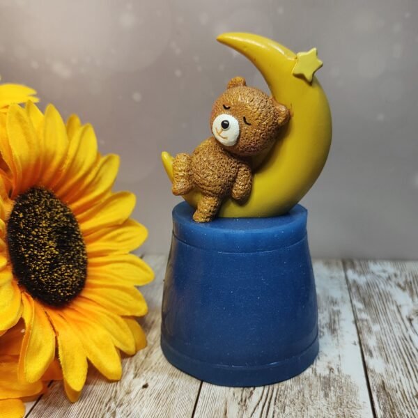 Stampo Orsetto su Luna 3D in silicone 7x3x7cm per creazioni in resina, gesso, paste polimeriche, cera e sapone - immagine 6