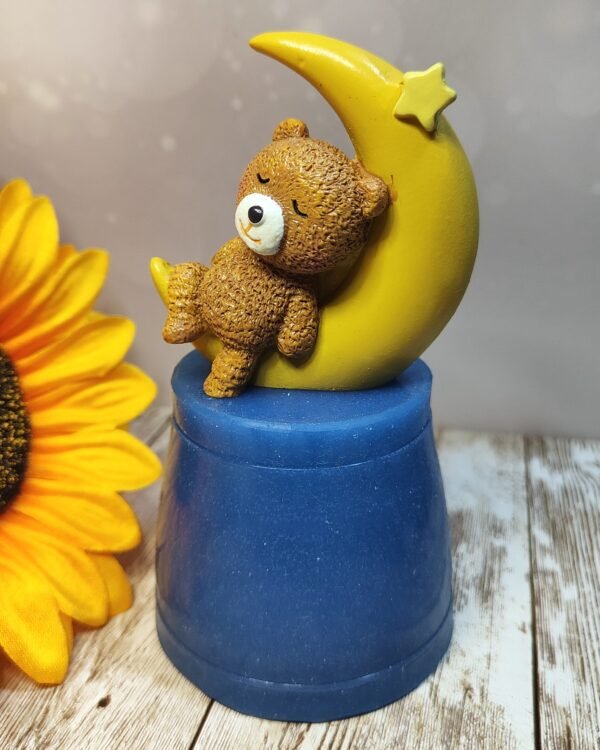 Stampo Orsetto su Luna 3D in silicone 7x3x7cm per creazioni in resina, gesso, paste polimeriche, cera e sapone - immagine 7