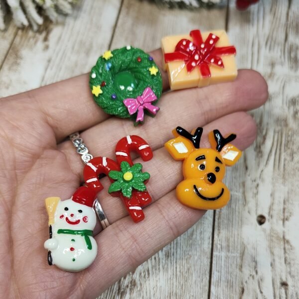 Stampo in silicone Renna Pupazzo di neve ghirlanda natale per creazioni in resina e fimo - immagine 7