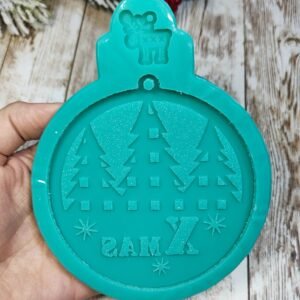 Stampo Pallina di Natale con paesaggio e scritta per creazioni in resina e fimo