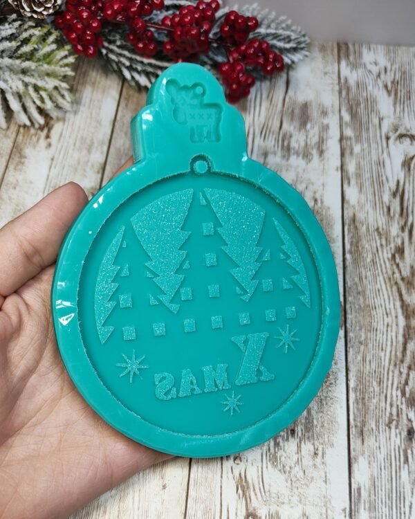 Stampo Pallina di Natale con paesaggio e scritta per creazioni in resina e fimo - immagine 8