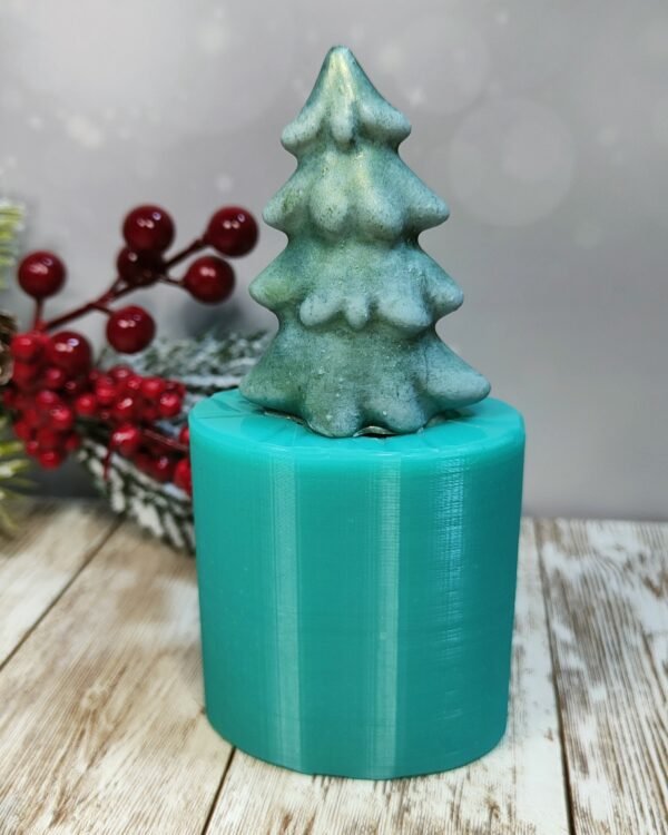 Stampo in silicone Albero di Natale 3D, abete per creazioni in resina e fimo - immagine 4
