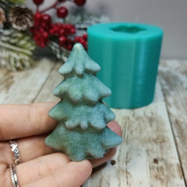Stampo in silicone Albero di Natale 3D, abete per creazioni in resina e fimo - immagine 5