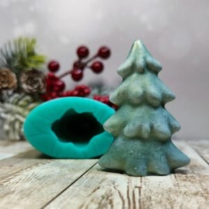 Stampo in silicone Albero di Natale 3D, abete per creazioni in resina e fimo